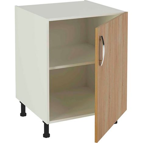 Meuble bas de cuisine 1 porte coloris chêne cortez - Hauteur 85 x Longueur 60 x profondeur 58 cm -PEGANE-