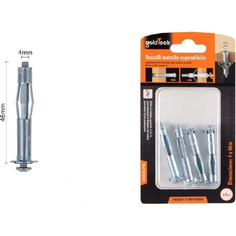 Kaela - Set 4pezzi Tasselli Metallici Espandibili Viti A Espansione Stile I 4x46mm 92850 - (1/2)