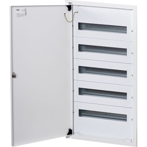 Tabella di distribuzione inserita - 5 linee - Acciaio bianco - 5x18 moduli (1/5)