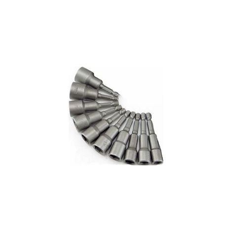 10 Pièces Douille Magnétique Visseuse: Embout Aimanté pour Visseuse à Choc 6-19mm 1, 4" Adaptateur Embouts Douilles Hexagonale (1/4)