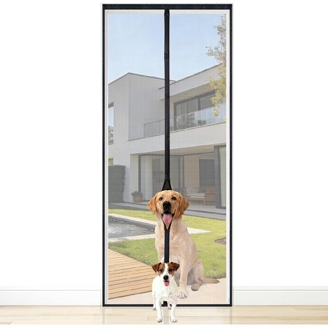 1 Moustiquaire Porte Fibre De Verre Ignifugée Fermeture Magnétique Bande Auto-agrippante 90x210 Cm Balcon