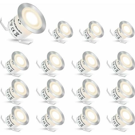 – Spot LED encastrable IP67 16 pièces – Lumière blanche naturelle 4500K – Acier inoxydable – Installation simple en série – Pour intérieur et extérieur (1/5)