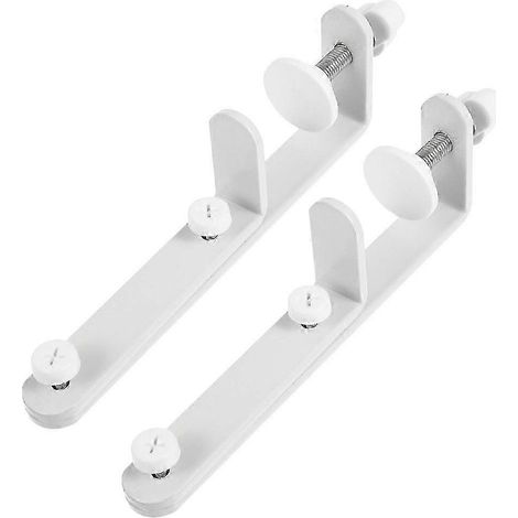 Deux supports de bureau en fer avec connecteurs de bureau résistants, adaptés à l'organisation et à la présentation de l'espace de travail, faciles à installer sans outils. (1/5)