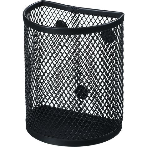 1 Pc Organiseurs Magnétiques en Mailles, Porte-Stylo Paniers de Rangement pour Stockage Stylo Crayon Marqueur Accessoires de Bureau École (Noir) (1/4)