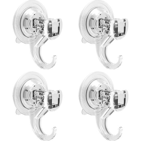 Juego de 4 ventosas con ganchos para casa, baño, ducha, cocina, cristal, ganchos para cortinas, azulejos, mampara de ducha, 2 kg, transparente (1/4)