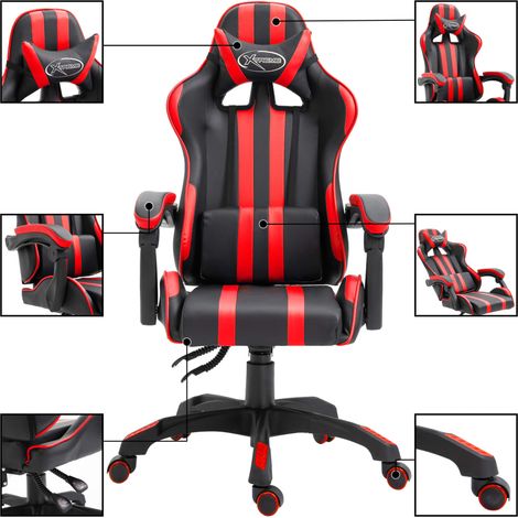 Maison Exclusive - Sedia da Gaming Rossa in Similpelle