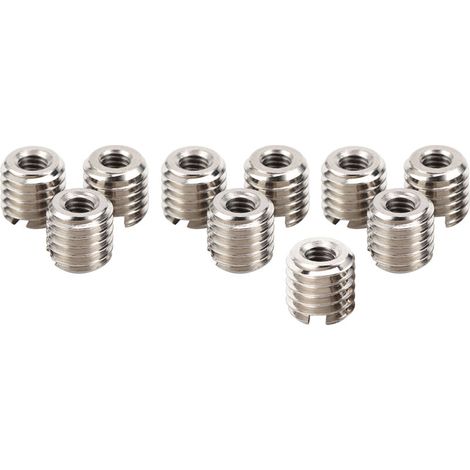 Kit d'inserts filetés inox - 10 pièces, M4x0.7 femelle vers M8x1.25 mâle, longueur 0.3 pouce (1/5)