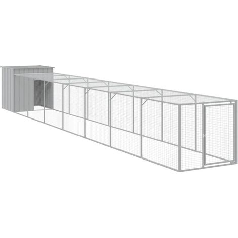Maison Exclusive - Pollaio Area Corsa Grigio Chiaro 110x813x110 cm Acciaio Zincato