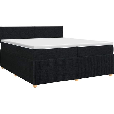 Maison Exclusive - Letto box spring con materasso Nero 200 x 200 cm Tessuto (1/5)