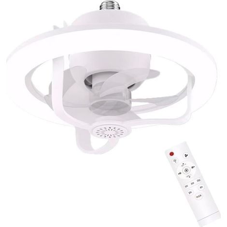 Ulisem 50W Ventilateur LED lumière avec télécommande Ventilateur lumière Ventilateur de Plafond lumière 360 ° tête basculante (1/4)