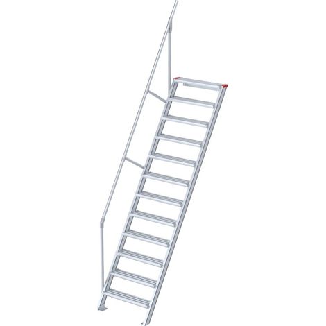 Euroline 510 Treppe 60° 600mm Stufenbreite 12 Stufen Alu gerieft