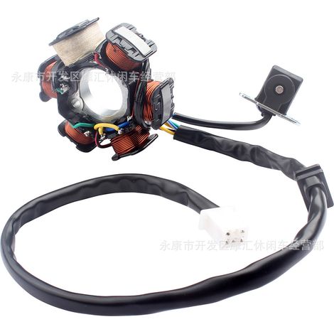 Stator de magnéto à six pôles pour skateboard, moto, cyclomoteur, quad, véhicule à quatre roues GY6 50-150 cm3 (1/4)