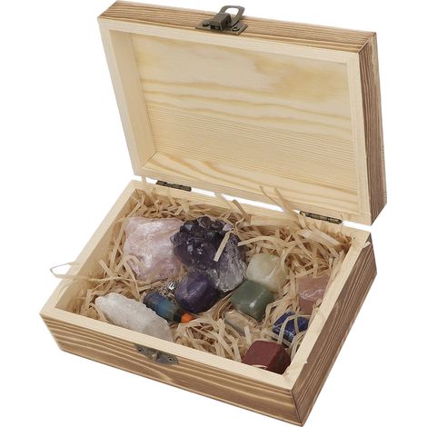 Kit de Pierres de Chakra avec Pendule et Boîte - Améthyste, Quartz Rose et Cristaux de Guérison (1/5)