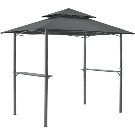 Carpa para barbacoa 250 x 241 x 151 cm antracita gris oscuro 030008738