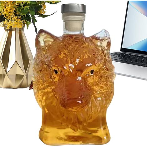 Carafe à liqueur Bouteille De Whisky Artistique Et Élégante Conteneur De  Carafe à vodka tête de loup 35 cl Rangement Bar Maison, Collection Whisky Bourbon, Meuble Cocktail Barman (1/5)