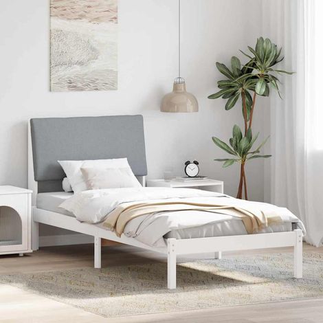 Estructura de Cama con Cabecera Tapizada Gris oscuro vidaXL (1/5)