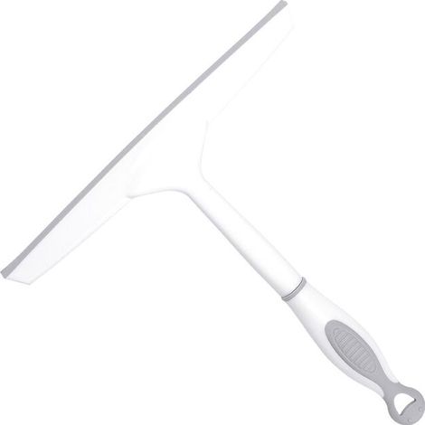 Raclette pour vitres de douche, grattoir mural universel, nettoyant pour vitres sans traces, utilisable pour le nettoyage des miroirs et du carrelage, blanc cassé (1/5)