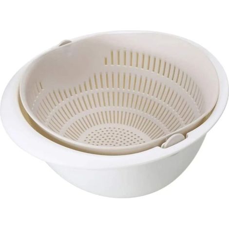 Passoire en plastique, égouttoir double couche pour pâtes, fruits, riz, légumes, salades, accessoire de cuisine (1/5)