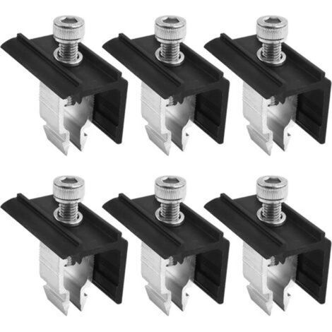 6-teiliges Solarmodul-Montageset, Dachmontagehalterung für Solarmodule, Solarmodul-Montageclips für Flach- und Trapezdächer
