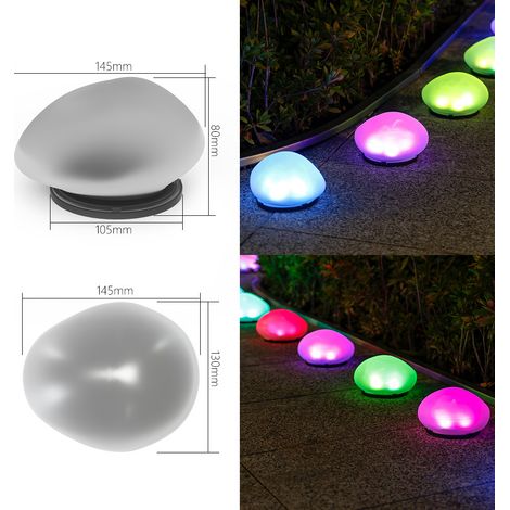 Pierres solaires, veilleuses étanches pour l'extérieur, idéales pour les allées de jardin, les terrasses et la décoration de fêtes dans la cour (lumière colorée).-AquaForge