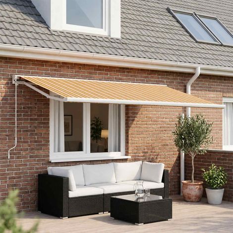 vidaXL Awning Replacement Fabric Orange and Black 500 x 350 cm (1/5)