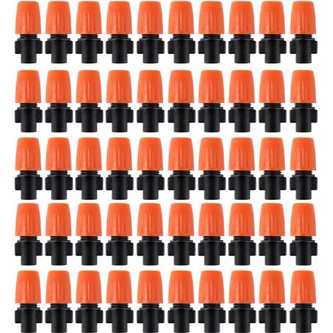 50 boquillas pulverizadoras ajustables para riego por goteo de jardín, herramientas de pulverización de microflujo para jardinería. (1/4)
