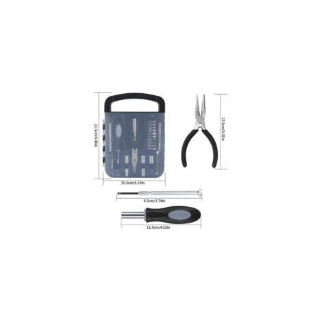 Set completo di 22 attrezzi, cassetta degli attrezzi, cassetta degli attrezzi portatile con set di cacciaviti di precisione per progetti fai da te - Crezuo