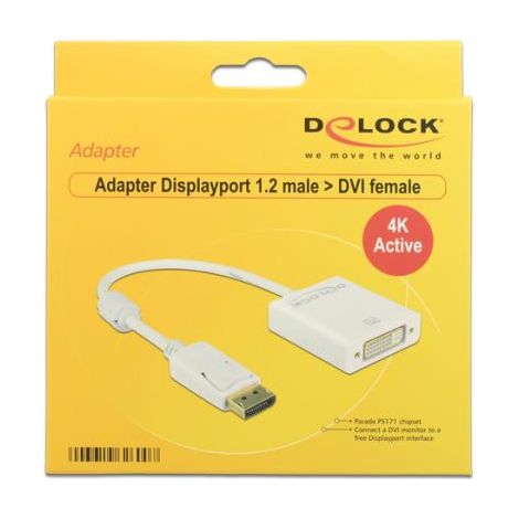 DeLOCK 62600 cavo e adattatore video 0,2 m DisplayPort DVI-I Bianco