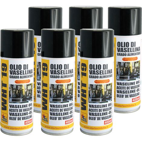 Star Tech WHT-19 Olio di Vaselina Spray 400 ml - Lubrificante Alimentare - Confezione: 6 Pezzi