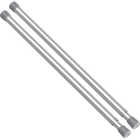 Lot de 2 tringles à rideaux - 40-70 cm - Argenté (1/5)