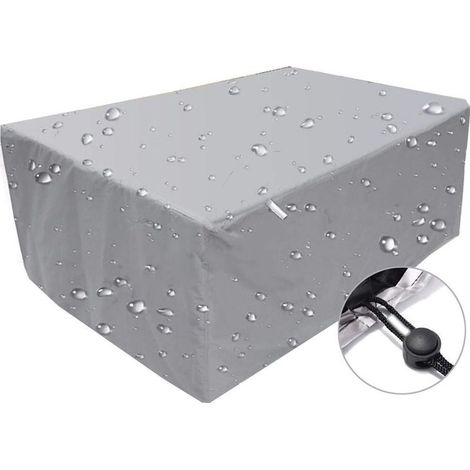 Housse de mobilier d'extérieur,bache imperméable coupe-vent anti-UV,Housse de protection rectangulaire en tissu Oxford 210D argent - 123 x 61 x 72 cm (1/5)