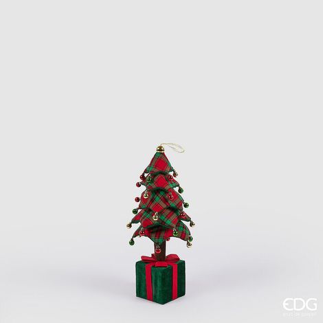 EDG Enzo De Gasperi Decoro Pino di Natale su Pacco da Appendere H 70 Cm Telescopico Green Red (1/2)