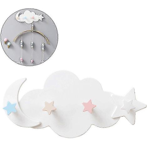 Wandhaken in Wolken- und Mondform für Kinderzimmer, DIY-Hängehaken zum Aufhängen, Set mit Einzelteilen (1/5)