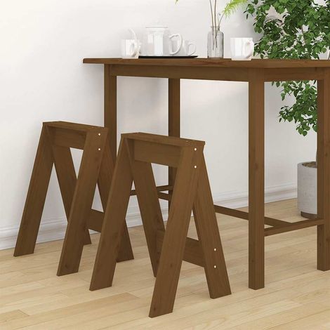 Lot de 2 Tabourets Moderne - Tabourets de bar Chaises de bar Marron miel 40x40x60 cm Bois massif de pin BV873984 - BonneVie (1/5)