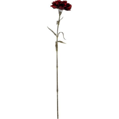 Burgundy Carnation Stem Artificial Flower - Plastic - L11 x W10 x H56 cm - Burgundy