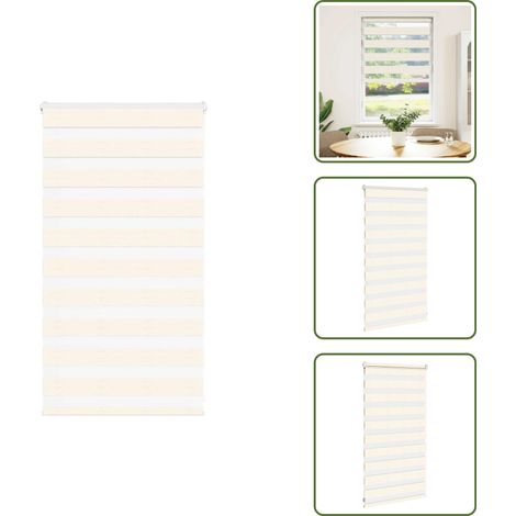 vidaXL Zebrarollo Marmorbeige 90x100 cm Stoffbreite 85,9 cm Polyester (1/5)