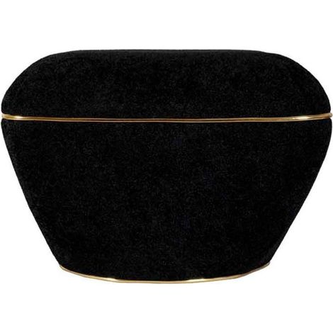Tabouret Carré Déco "Contessa" 60cm Noir & Or (1/5)