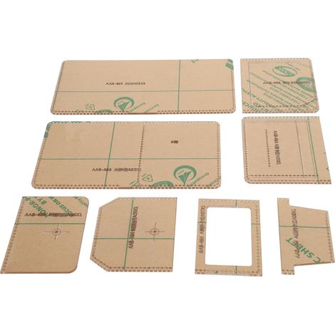 8-teilige Acryl-Schablone zur Herstellung kleiner Ledergeldbörsen – Modellierwerkzeuge (1/5)