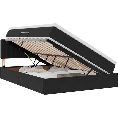Maison Exclusive - LED-Speicherbett mit Matratze Schwarz 140 x 19