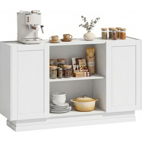 HOMCOM Sideboard Buffet Cabinet, Modern Farmhouse Storage Cabinet, White (1/5)
