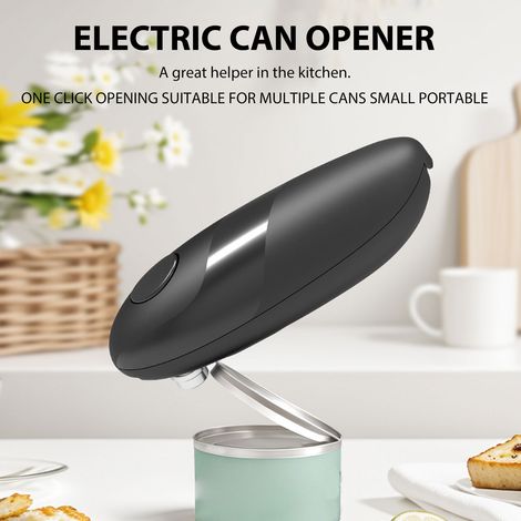 Ouvre-boîte électrique automatique, adapté à toutes les tailles, portable, à commande par simple pression d'un bouton. Ustensile de cuisine portable. (1/5)