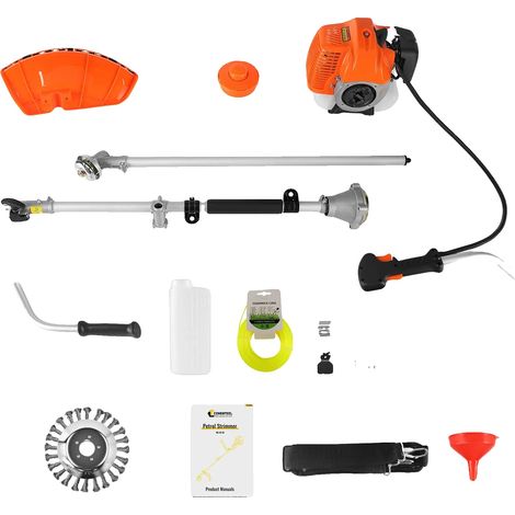 Débroussailleuse, Moteur à Essence Puissant, Outil de Entretien de Pelouse Polyvalent, Orange 2 en 1 (1/2)