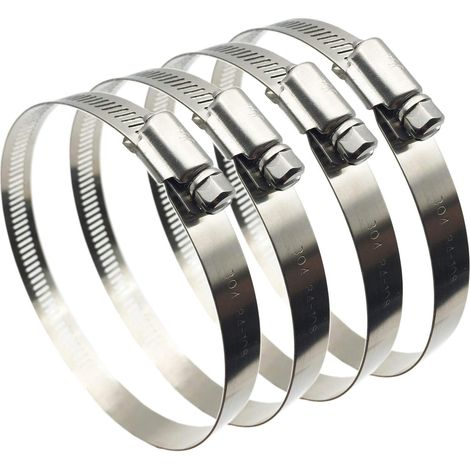 Sollbry 10-16 mm (diamètre) Colliers de serrage réglables en acier inoxydable 304 Collier de serrage Collier de serrage Collier de serrage pour conduit d'air Colliers de serrage à vis sans fin (4 pièc (1/3)