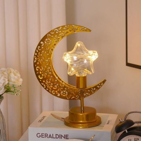 Lampe de bureau - E - Lune étoile - Jaune - 1 ampoule - Intérieur (1/4)