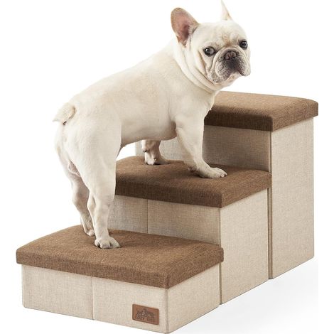 3 Escalier Pour Chien, Pliable Avec Rangement, Tissu Résistant, MDF, Pour Canapé Lit Véhicule (1/5)