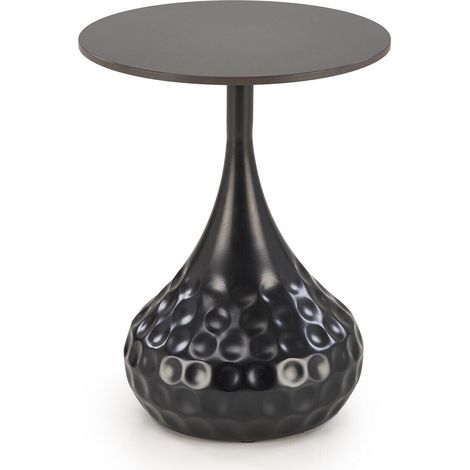 Mesa auxiliar Houston 1807, Negro + Mármol negro, 52x0x0cm, Diámetro: 40, Piedra sinterizada, Redonda