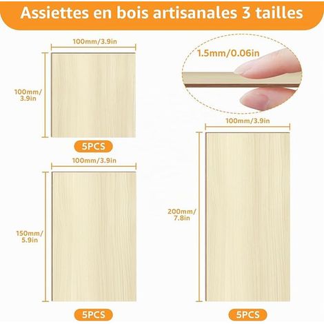Wood Plywood For DIY, 100 X 3.937/5.906/200mm (1/4)
