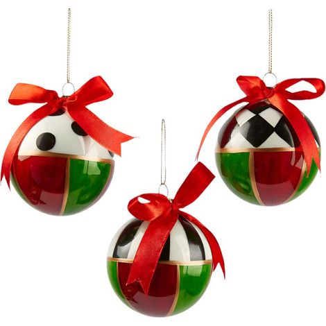 Palline per albero di natale colore verde e rosso decorazione natalizia, set da 3 pezzi (1/2)