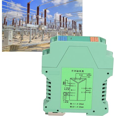 24-V-DC-Signalisolator, Strommessumformer mit einem Eingang und einem Ausgang, speicherprogrammierbare Steuerung (SPS) für 4–20 mA analoges Signal (1/5)