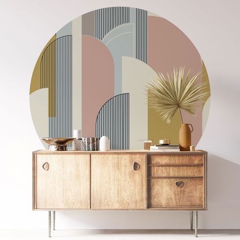 Sticker mural rond / cercle - Arches Design - Diamètre 30 cm - Adhésif MAT (1/3)